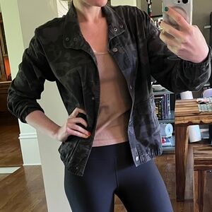 black camo light weight bomber jacket